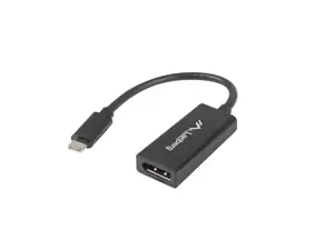 LANBERG AD-UC-DP-01 "Lanberg" adapteris USB TYPE-C(M)-Displayport(F) 15 cm juodas
