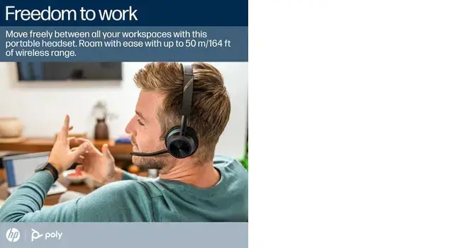 POLY Voyager 4320 Microsoft Teams Certified Headset +BT700 dongle +Charging Stand, Wireless, Calls/Music, 162 g, Headset, Black