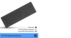 HP 220 belaidė klaviatūra, 425,5 g, 441 mm, 173 mm, 32 mm, 580 g, 146,1 mm