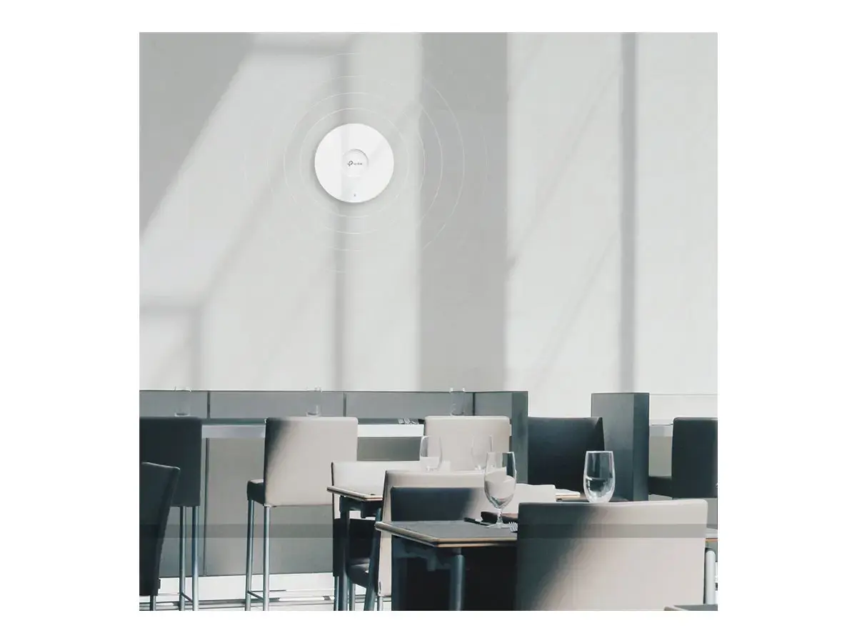 "TP-Link AX5400" lubinis "WiFi" prieigos taškas, 5400 Mbit/s, 574 Mbit/s, 4804 Mbit/s, 2500 Mbit/s, 2,4-5 GHz, IEEE 802.11a, IEEE 802.11ac, IEEE 802.11ax, IEEE 802.11b, IEEE 802.11g, IEEE 802.11n