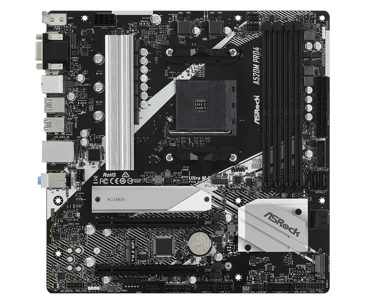 ASROCK A520M PRO4 AM4 2xDDR4 mATX MB