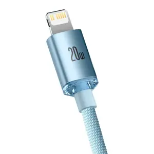 Baseus cable Crystal Shine USB-C - Lightning 2,0 m 20W sky blue