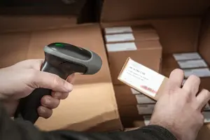 DIGITUS 2D "Bluetooth" brūkšninių kodų skaitytuvas 200 nuskaitymų per sekundę su laikikliu