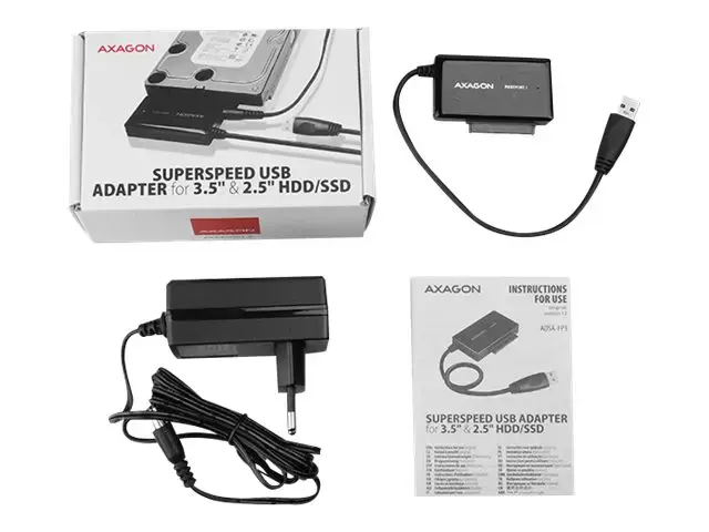 AXAGON ADSA-FP3 USB3.0 - SATA 6G HDD FASTPort3 adapteris su maitinimo šaltiniu