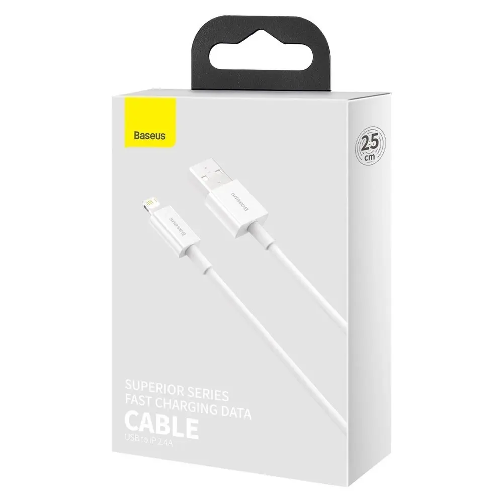 Baseus Superior Cable USB - Lightning 2,4A 0,25 m White (CALYS-02)