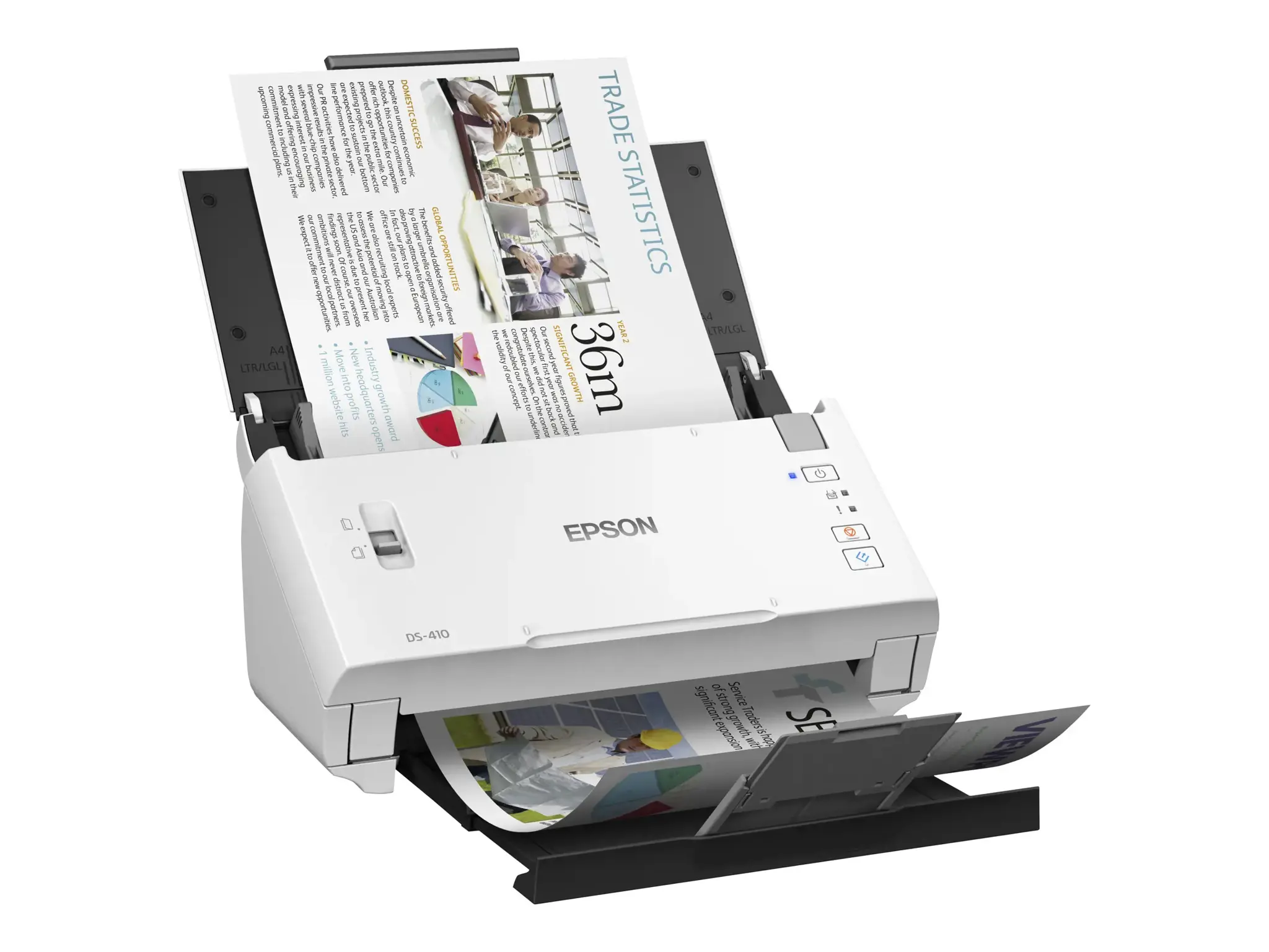 "Epson WorkForce DS-410", 215,9 x 3048 mm, 600 x 600 DPI, 48 bitų, 16 bitų, 16 bitų, 16 bitų, 8 bitų