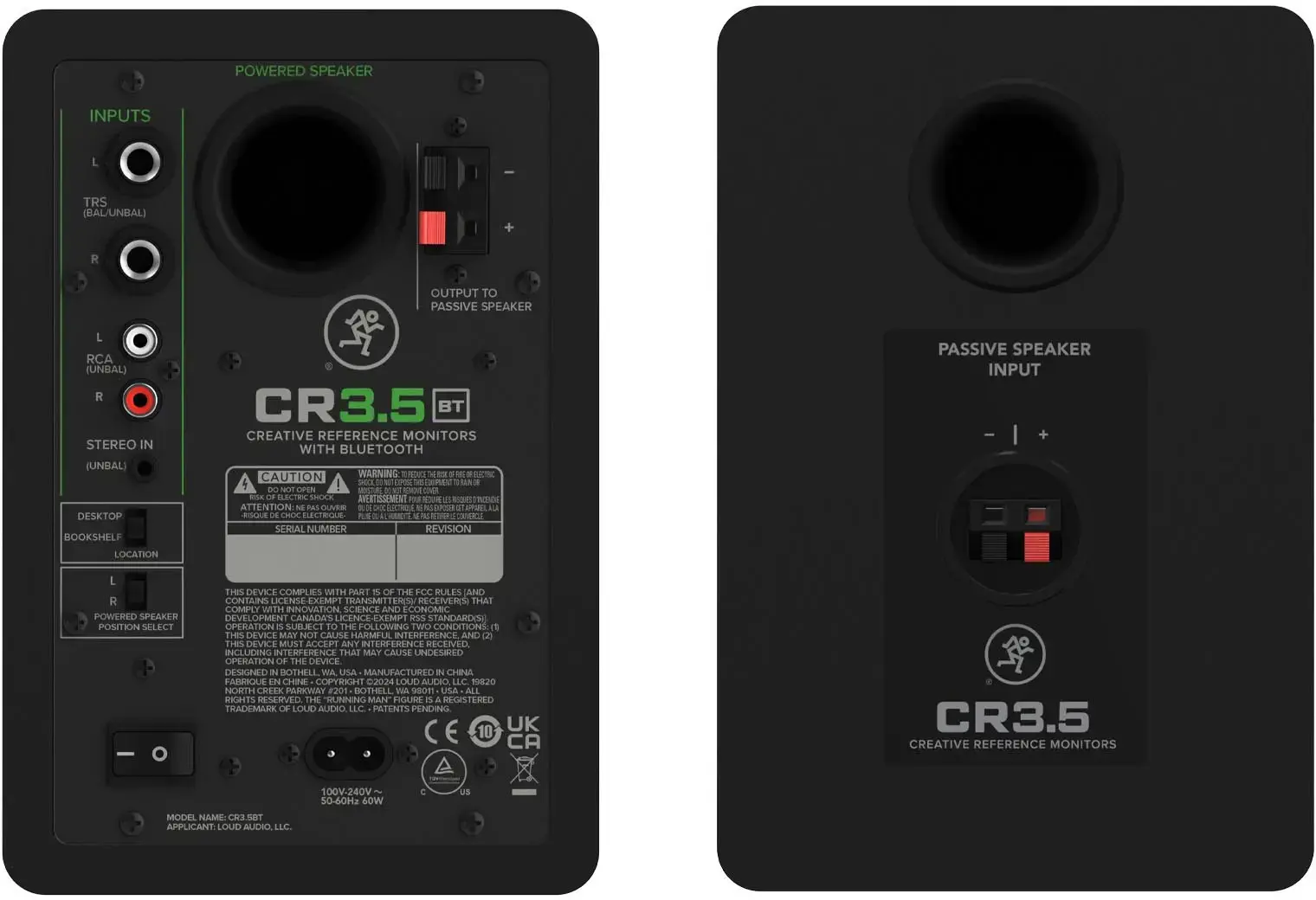 Mackie studio monitors CR3.5BT, black
