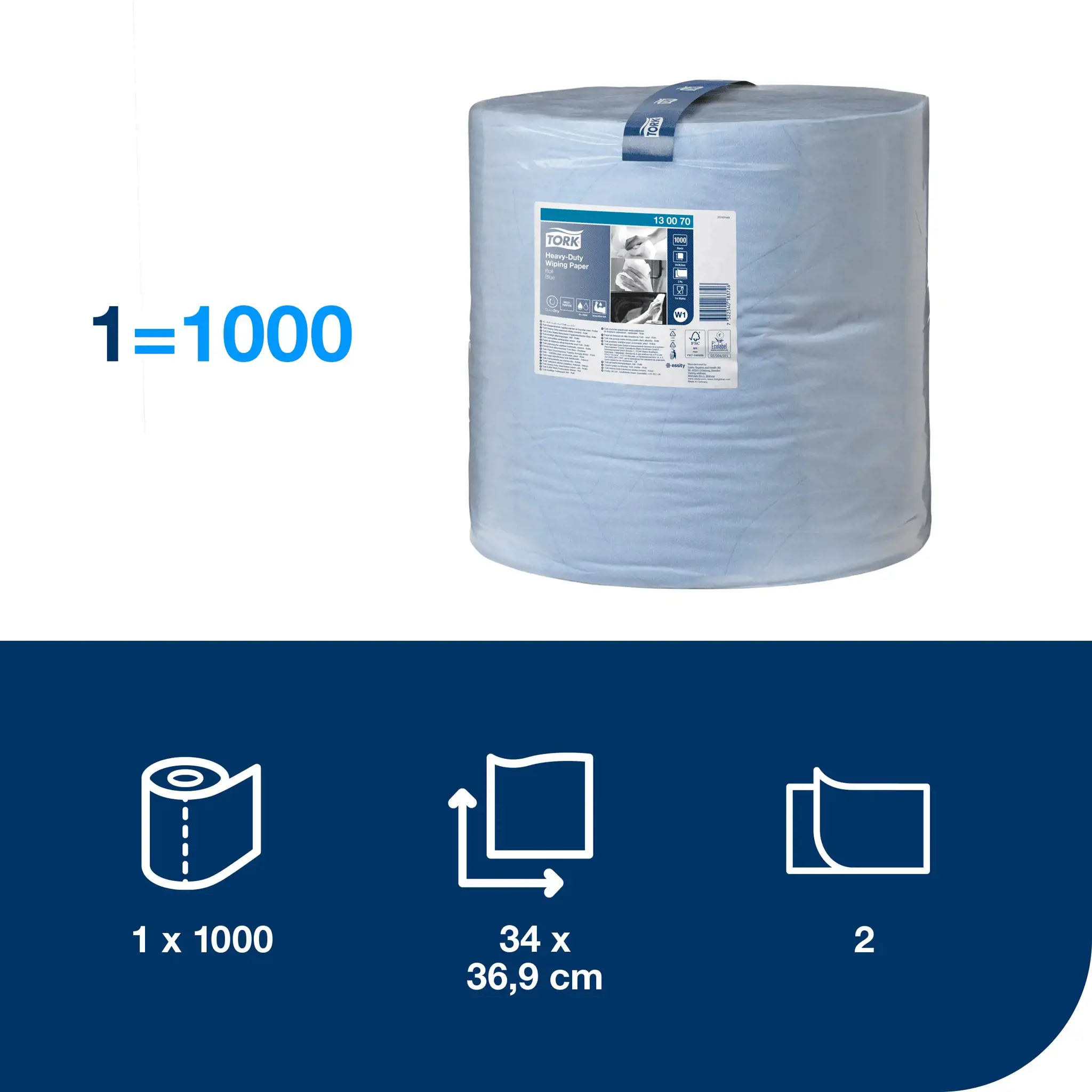 Pramoninis popierius TORK Advanced W1, 130070