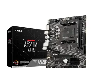 MSI A520M-A PRO, AMD, "Socket AM4", 3 kartos "AMD Ryzen™ 3", 3 kartos "AMD Ryzen 5", 3 kartos "AMD …