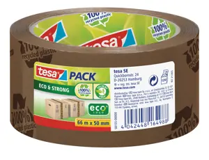 Ekologiška ir stipri pakavimo juosta TESA PACK Eco & Strong, 50mm x 66m, rudos sp.