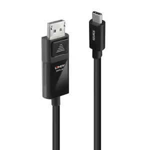 "Lindy" 2 m C tipo USB-DP 4K60 adapterio kabelis su HDR, C tipo USB, DisplayPort, vyriškas, juodas,…