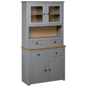 Komoda Panama, pilkos sp., 93x40.5x180 cm, pušies med. masyvas