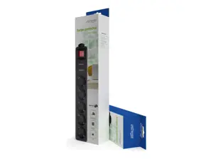 GEMBIRD SPG-5-C-5 viršįtampių apsauga 5 lizdai savidiagnostikos indikatorius VDE patvirtintas vokiškas kištukinis maitinimo laidas 1,5 m