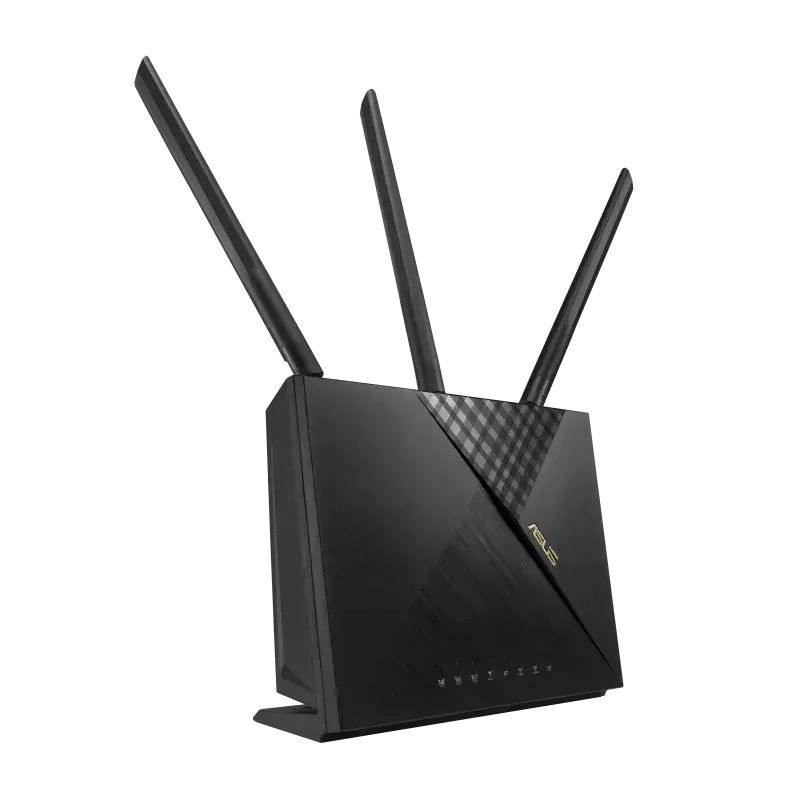 ASUS 4G-AX56, "Wi-Fi 6" (802.11ax), dviejų dažnių (2,4 GHz / 5 GHz), Ethernet LAN, 3G, juodas, stalinis maršrutizatorius
