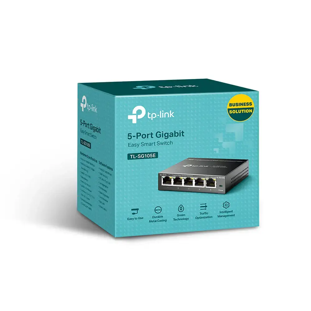 "TP-Link" 5 prievadų "Gigabit Easy Smart" komutatorius, nevaldomas, L2, Gigabit Ethernet (10/100/1000)