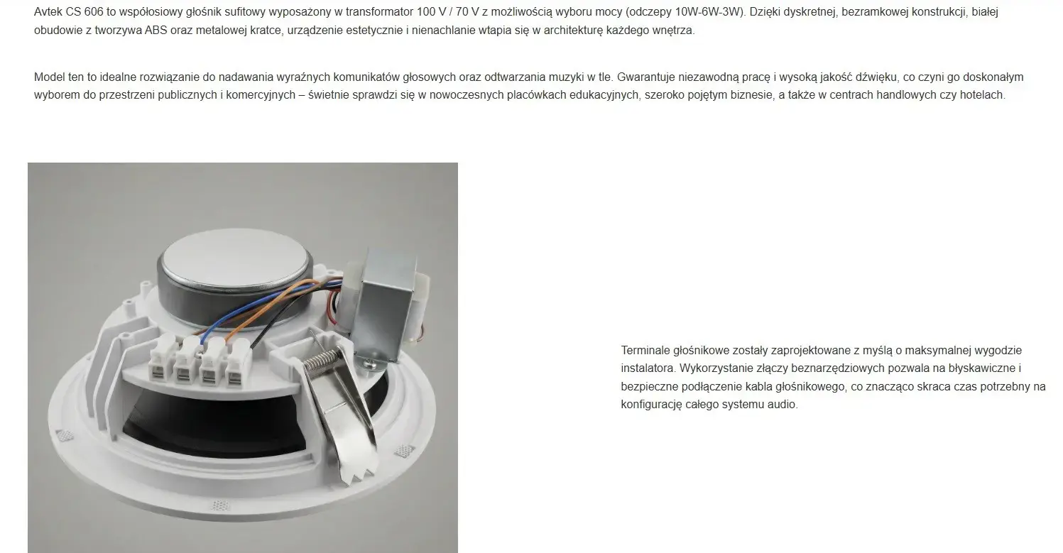 AVTEK CEILING SPEAKER CS 606