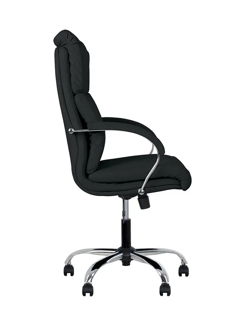 Vadovo kėdė  NOWY STYL NADIR STEEL Chrome, juodos sp. odos imitacija