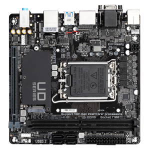 GIGABYTE H610I Motherboard - Supports Intel Core 14th CPUs, 4+1+1 Hybrid Digital VRM, up to 5600MHz DDR5, 1xPCIe 3.0 M.2, GbE LAN, USB 3.2 Gen 1, Intel, LGA 1700, Intel® Celeron®, Intel® Core™ i3, Intel® Core™ i5, Intel® Core™ i7, Intel® Core™ i9, Intel Pentium G, LGA 1700, 64 GB, DDR5-SDRAM