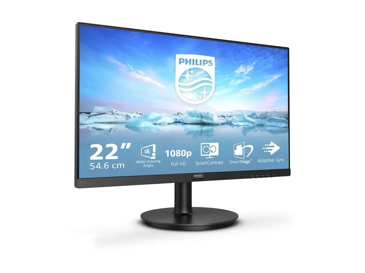 Monitorius Philips V Line 221V8A/00, 54.6 cm (21.5"), 1920 x 1080 pixels, Full HD, LED, 4 ms, Black