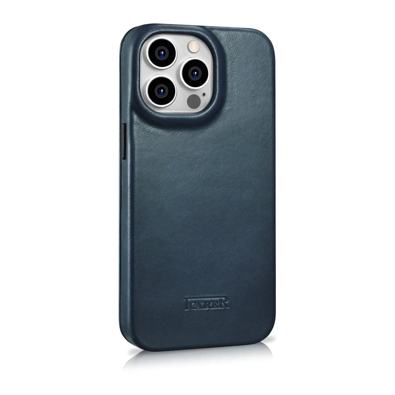 "iCarer CE Oil Wax Premium Leather Folio Case" odinis dėklas "iPhone 14 Pro", magnetinis "MagSafe", mėlynas (AKI14220706-BU)