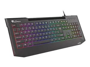 NATEC Genesis žaidimų klaviatūra Lith 400 RGB JAV išdėstymo apšvietimas X-Scissor slim