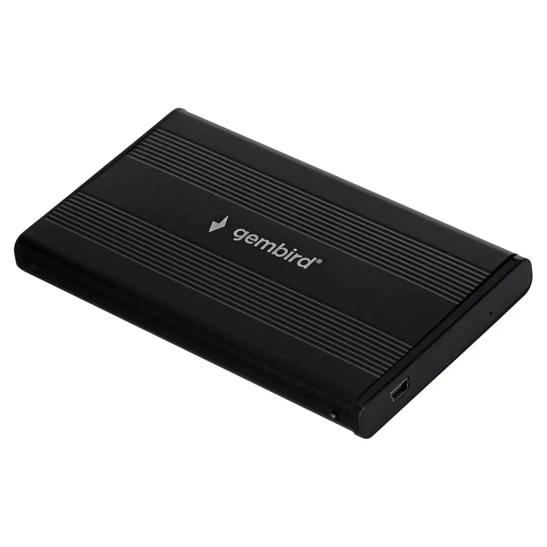 GEMBIRD EE2-U2S-5 HDD/SSD korpusas Gembird, skirtas 2,5 SATA - USB 2.0, aliuminis, juodas