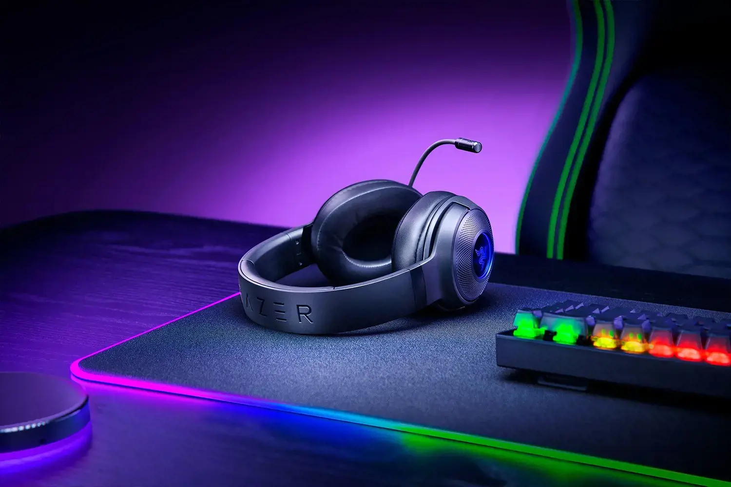 "Razer" žaidimų ausinės "Kraken V3 X" su įmontuotu mikrofonu, juodos spalvos, laidinės