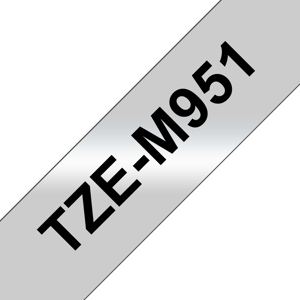 Brother TZe-M951, juoda ant sidabro, Brother, 8 m, 2,4 cm