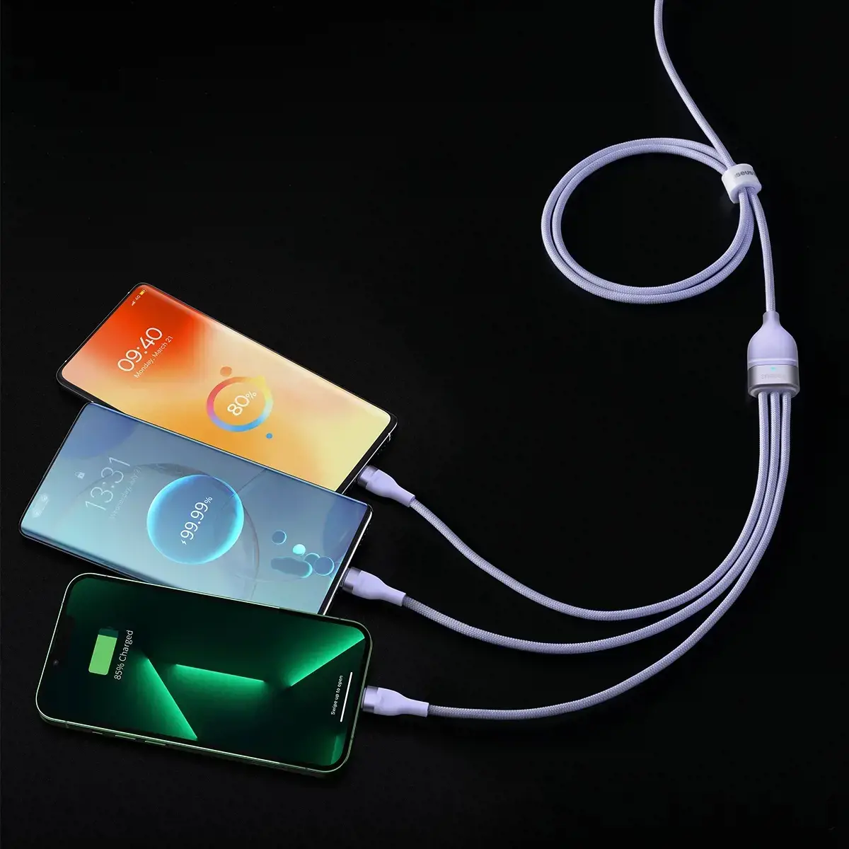 Baseus Flash Series II USB Type C | USB Type A cable - USB Type C | Lightning | micro USB 100 W 1.5 m purple (CASS030205)