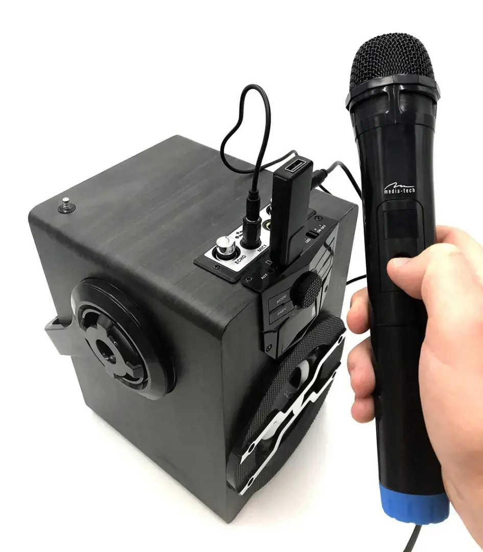 MEDIA-TECH ACCENT PRO MT395 Du belaidžiai mikrofonai ir USB imtuvas karaokės kolonėlėms