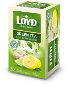 Žalioji arbata LOYD, citrinų-laimų ir imbiero skonio, 20 x 1.7g