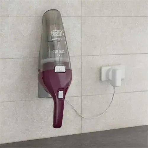 "Black & Decker" NVC115W rankinis dulkių siurblys pilka, violetinė be maišelio