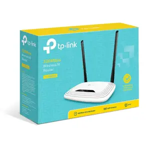 "TP-Link" 300Mbps belaidis N Wi-Fi maršrutizatorius, "Wi-Fi 4" (802.11n), vienos juostos (2,4 GHz), Ethernet LAN, 4G, juodas, baltas, stalinis maršrutizatorius