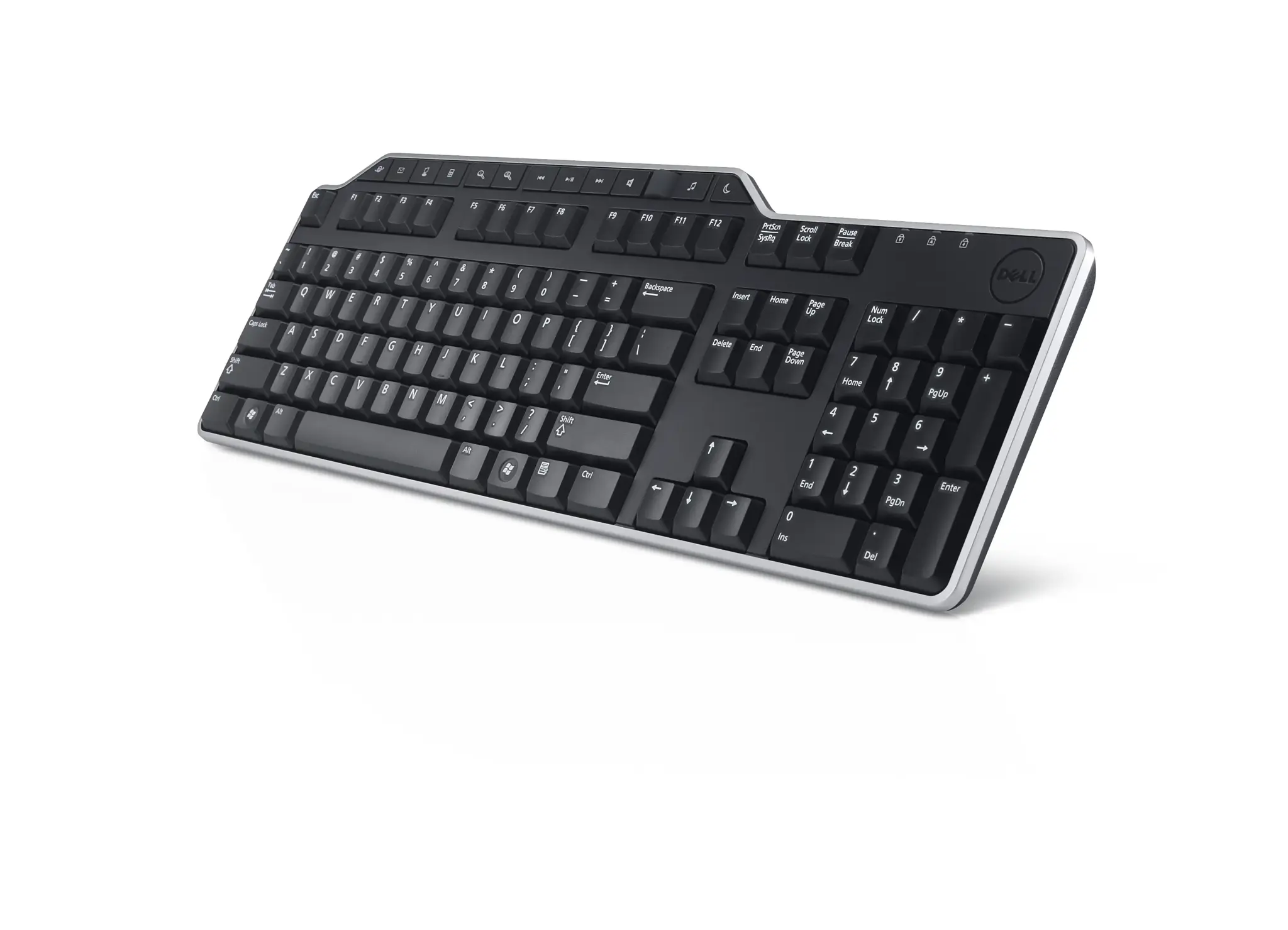 Klaviatūra : rusiška (QWERTY) "Dell KB-522" laidinė verslo multimedijos USB klaviatūra, juoda (rinkinys), skirta "Windows 8