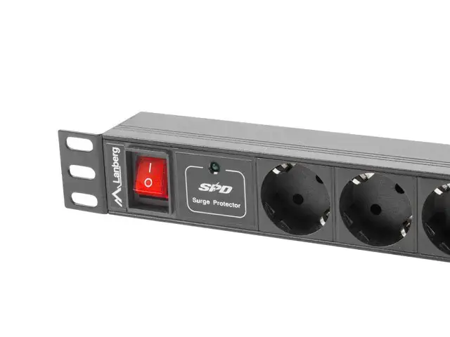 LANBERG PDU-07F-0200-BK Lanberg PDU 1U 16A, 7 sockets schuco, 2m, Black