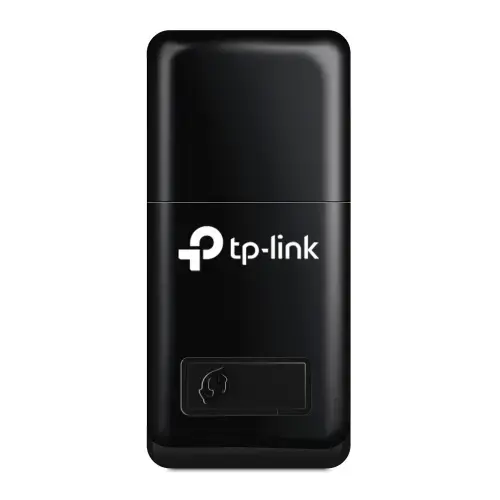TP-LINK N300 WLAN mini-USB adapteris, 2,4 GHz, 802.11b/g/n, QSS-Taste, Autorun-Tool, palaiko "Windows XP/Vista/7/8" ir "MacOS