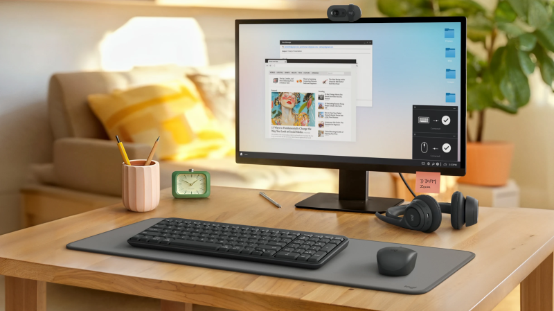 Logitech MK250 Compact Combo Belaidė klaviatūra + Pelė, Bluetooth, US Int, Graphite