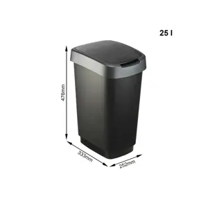 ROTHO Twist Silver - trash bin – 25l