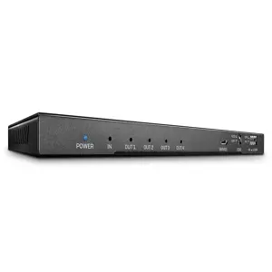 "Lindy" 4 HDMI 2.0 18G prievadų dalytuvas su garsu, HDMI, 4x HDMI, 4096 x 2160 taškų, juodas, metal…