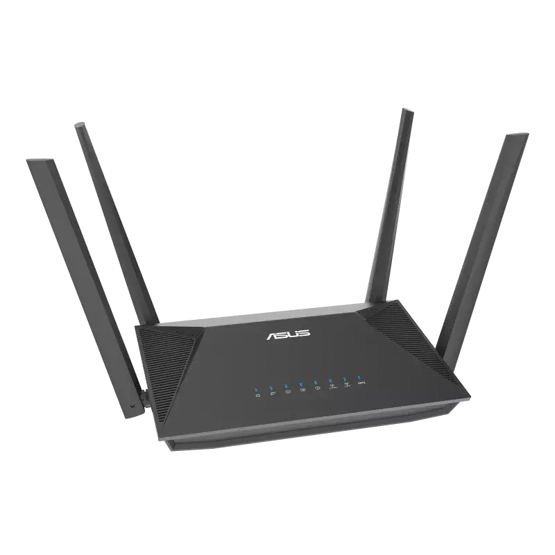ASUS RT-AX52 AX1800 AiMesh, Wi-Fi 6 (802.11ax), Dual-band (2.4 GHz / 5 GHz), Ethernet LAN, Black, Tabletop router