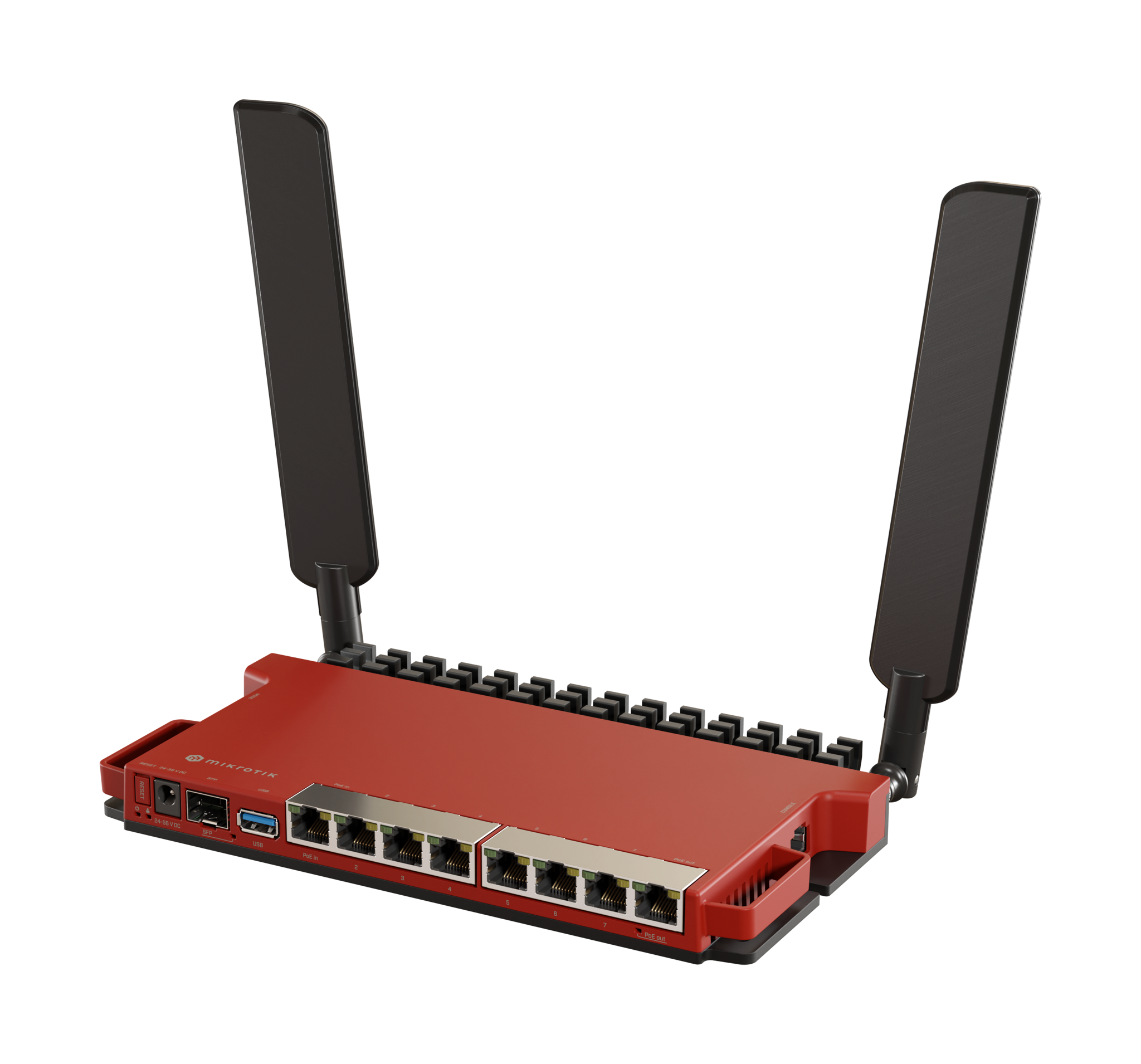 MikroTik maršrutizatorius L009UiGS-2HaxD-IN 802.11ax, 10/100/1000 Mbps, Ethernet LAN (RJ-45) prievadai 8, išorinės antenos tipas, 1x USB 3.0 A tipo