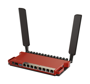 MikroTik maršrutizatorius L009UiGS-2HaxD-IN 802.11ax, 10/100/1000 Mbps, Ethernet LAN (RJ-45) prievadai 8, išorinės antenos tipas, 1x USB 3.0 A tipo