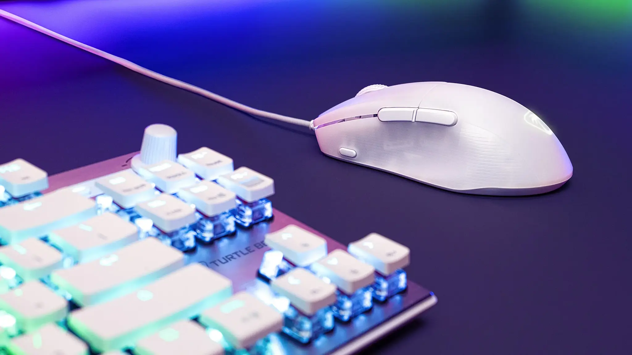 Turtle Beach Pure SEL - Ultra-Light Ergonomic RGB Gaming Mouse, 8K DPI Optical Sensor, Mechanical Switches, Pretension System, Pure PTFE glides, RGB Illumination White, Right-hand, Optical, USB Type-A, 8000 DPI, White