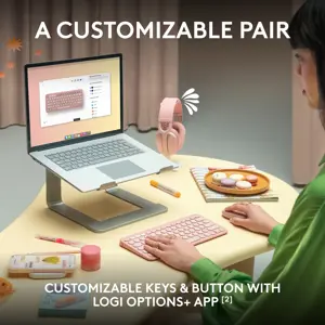 Logitech Pebble 2 Combo, Wireless, RF Wireless + Bluetooth, Scissor key switch, QWERTY, Graphite, Mouse included