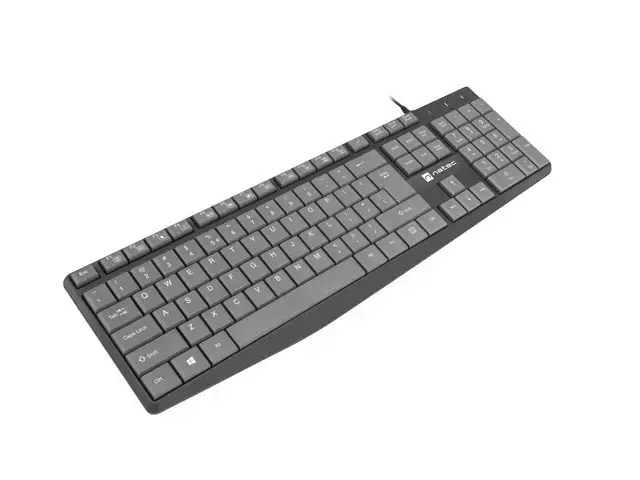 NATEC NKL-1507 "Natec" klaviatūra NAUTILUS SLIM, juoda/pilka, USB, JAV išdėstymas