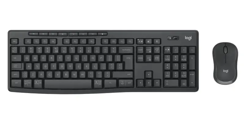 Logitech MK370 Combo for Business, Wireless, RF Wireless + Bluetooth, Membrane, QWERTY, Graphite, Mouse included