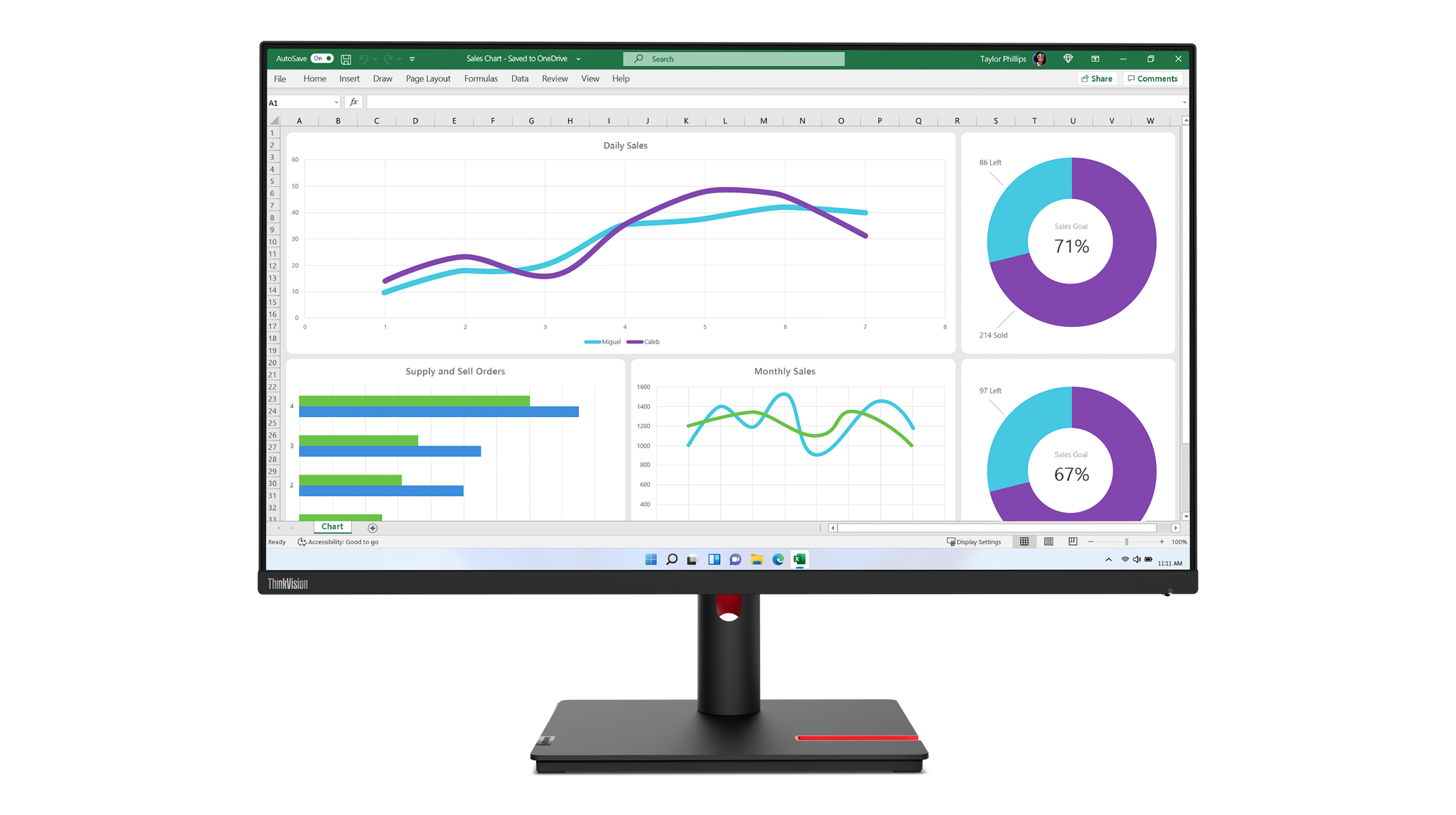 Lenovo ThinkVision T32h-30, 80 cm (31,5"), 2560 x 1440 taškų, Quad HD, LED, 6 ms, juoda