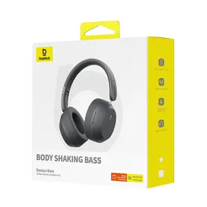 Baseus Bass 35 Max Headphones Wired & Wireless Head-band Music USB Type-C Bluetooth Grey