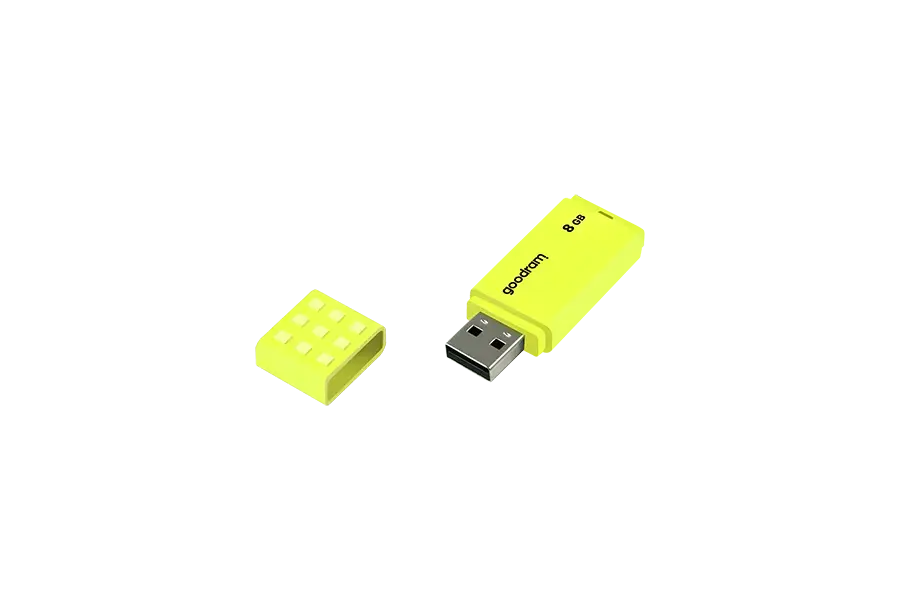 "Goodram UME2", 8 GB, A tipo USB, 2.0, 20 MB/s, dangtelis, geltonos spalvos