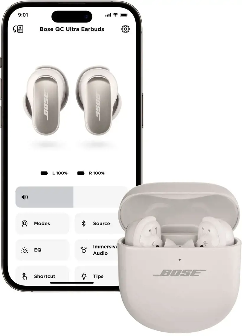 "Bose" belaidės ausinės "QuietComfort Ultra Earbuds", baltos spalvos